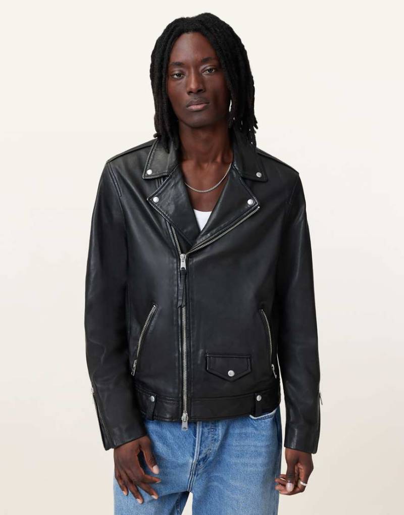 AllSaints - Milo - Bikerjacke in Schwarz von AllSaints