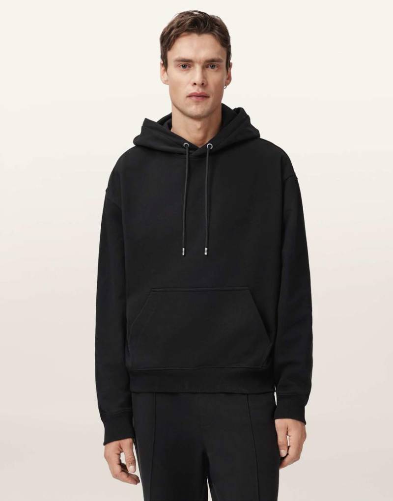 AllSaints - Milo Oth - Kapuzenpullover in Tiefschwarz von AllSaints