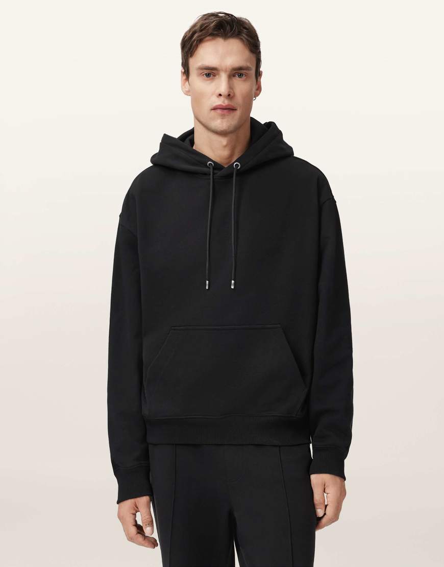 AllSaints - Milo Oth - Kapuzenpullover in Tiefschwarz von AllSaints