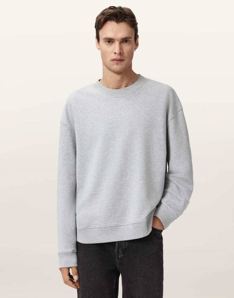 AllSaints - Milo - Sweatshirt in meliertem Hellgrau mit Rundhalsausschnitt AllSaints - Milo - Sweatshirt in meliertem Hellgrau mit Rundhalsausschnitt von AllSaints