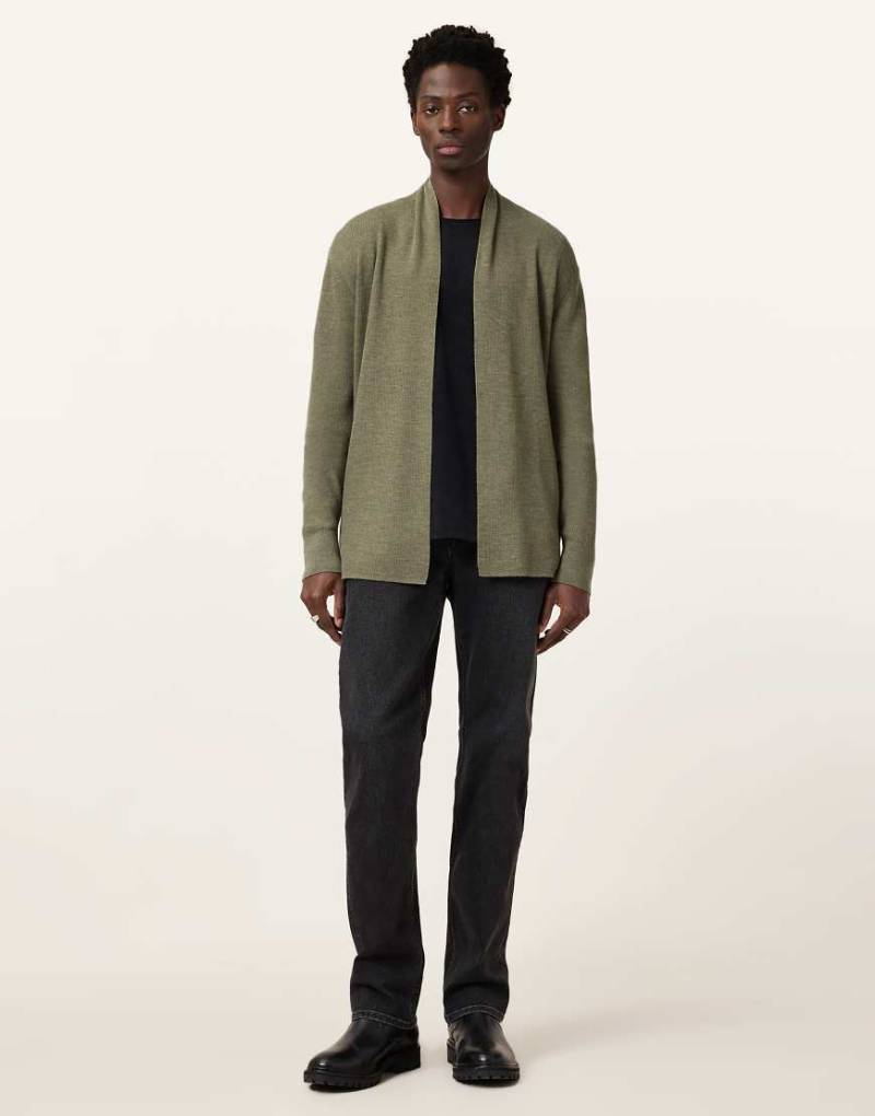 AllSaints - Mode - Offene Strickjacke aus Merinowolle in Aschgrün von AllSaints