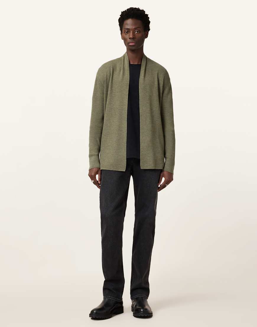 AllSaints - Mode - Offene Strickjacke aus Merinowolle in Aschgrün von AllSaints