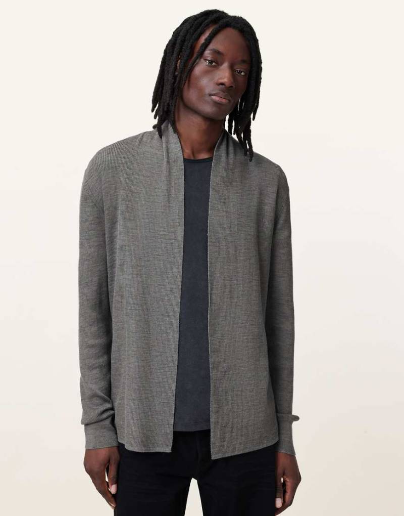 AllSaints - Mode - Offene Strickjacke aus Merinowolle in Monument-Grau von AllSaints