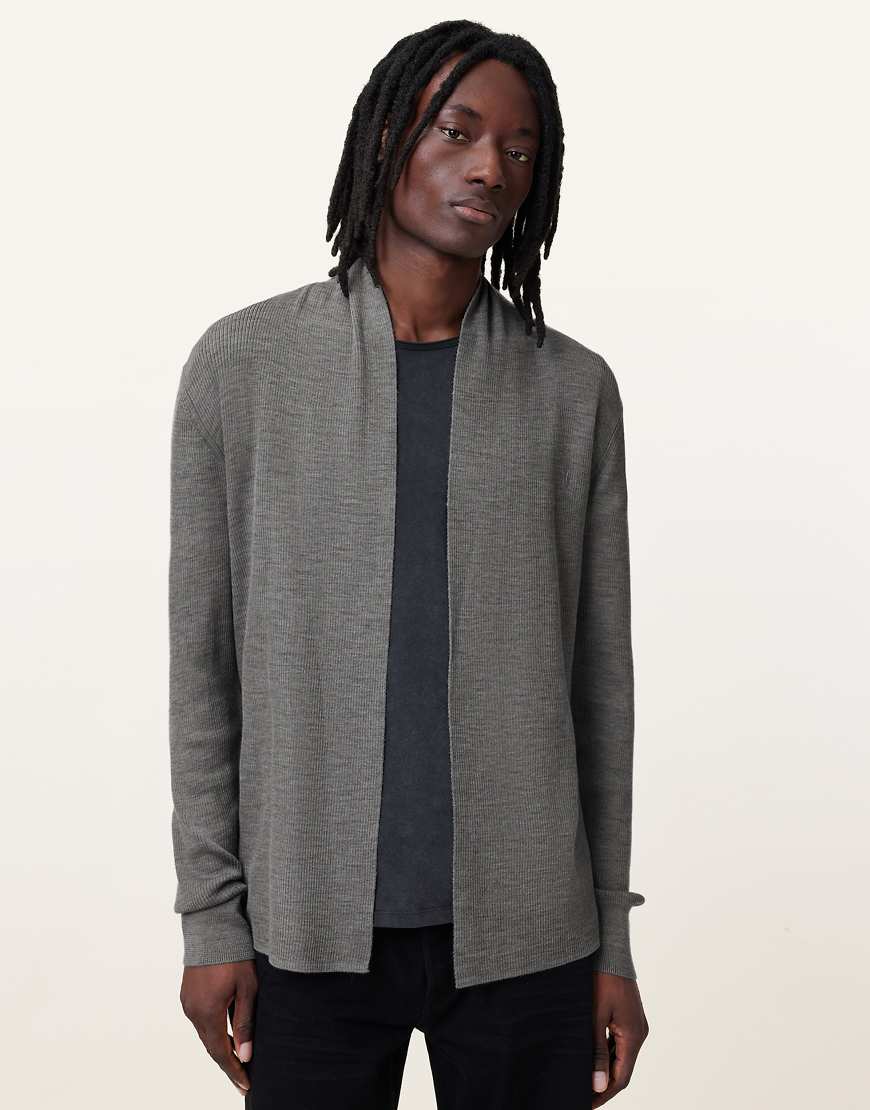 AllSaints - Mode - Offene Strickjacke aus Merinowolle in Monument-Grau von AllSaints