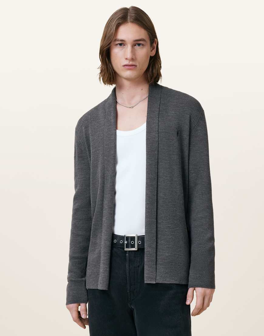 AllSaints - Mode - Offene Strickjacke aus Merinowolle in Monument-Grau AllSaints - Mode - Offene Strickjacke aus Merinowolle in Monument-Grau von AllSaints