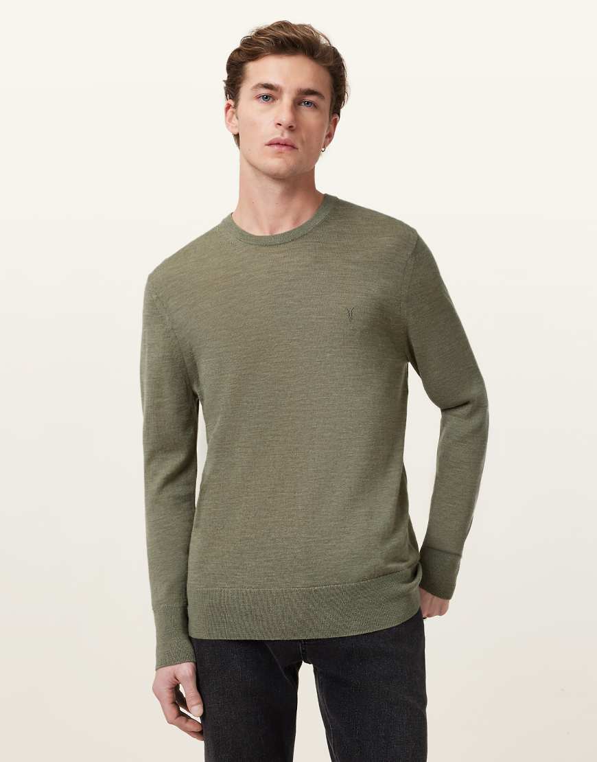 AllSaints - Mode - Pullover aus Merinowolle in hellem Aschgrün von AllSaints