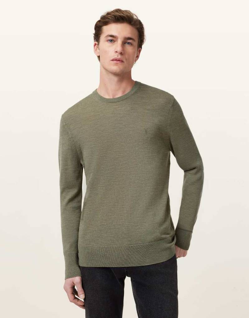AllSaints - Mode - Pullover aus Merinowolle in hellem Aschgrün von AllSaints