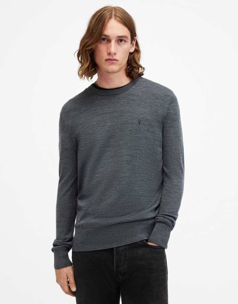 AllSaints - Mode - Sweatshirt aus Merinowolle in Marineblau mit Rundhalsausschnitt von AllSaints