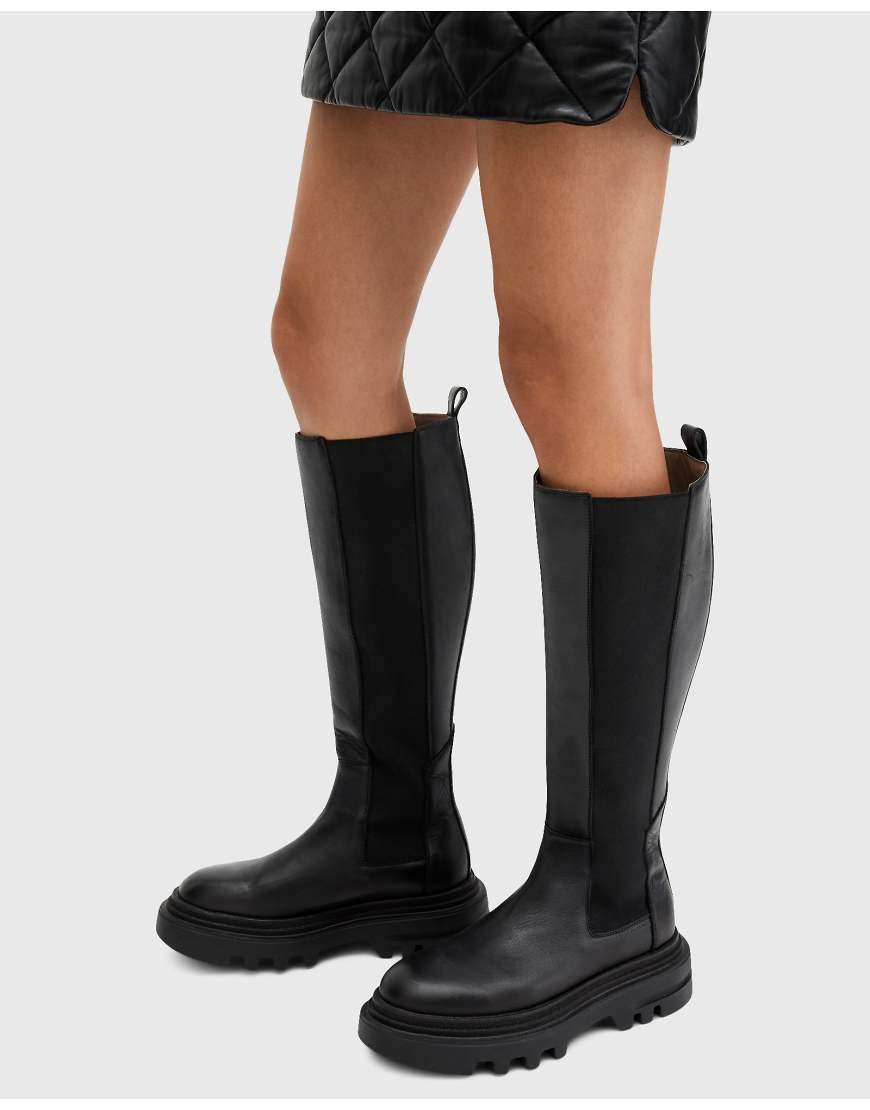 AllSaints - Monica - Halbstiefel aus schwarzem Leder AllSaints - Monica - Halbstiefel aus schwarzem Leder von AllSaints