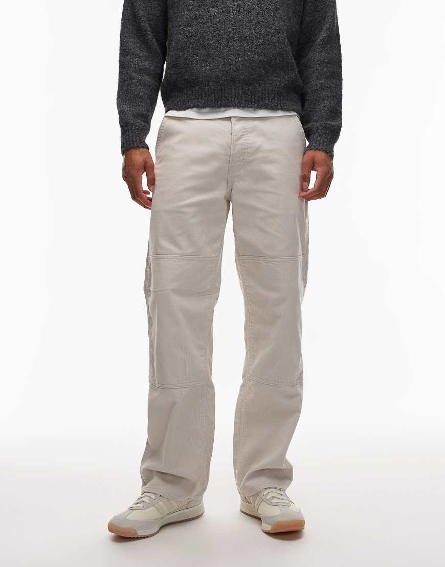 AllSaints - Mullen - Cord-Carpenterhose in Ecru-Neutral von AllSaints