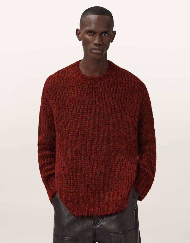 AllSaints - Myles - Pullover in Rostrot mit Rundhalsausschnitt von AllSaints
