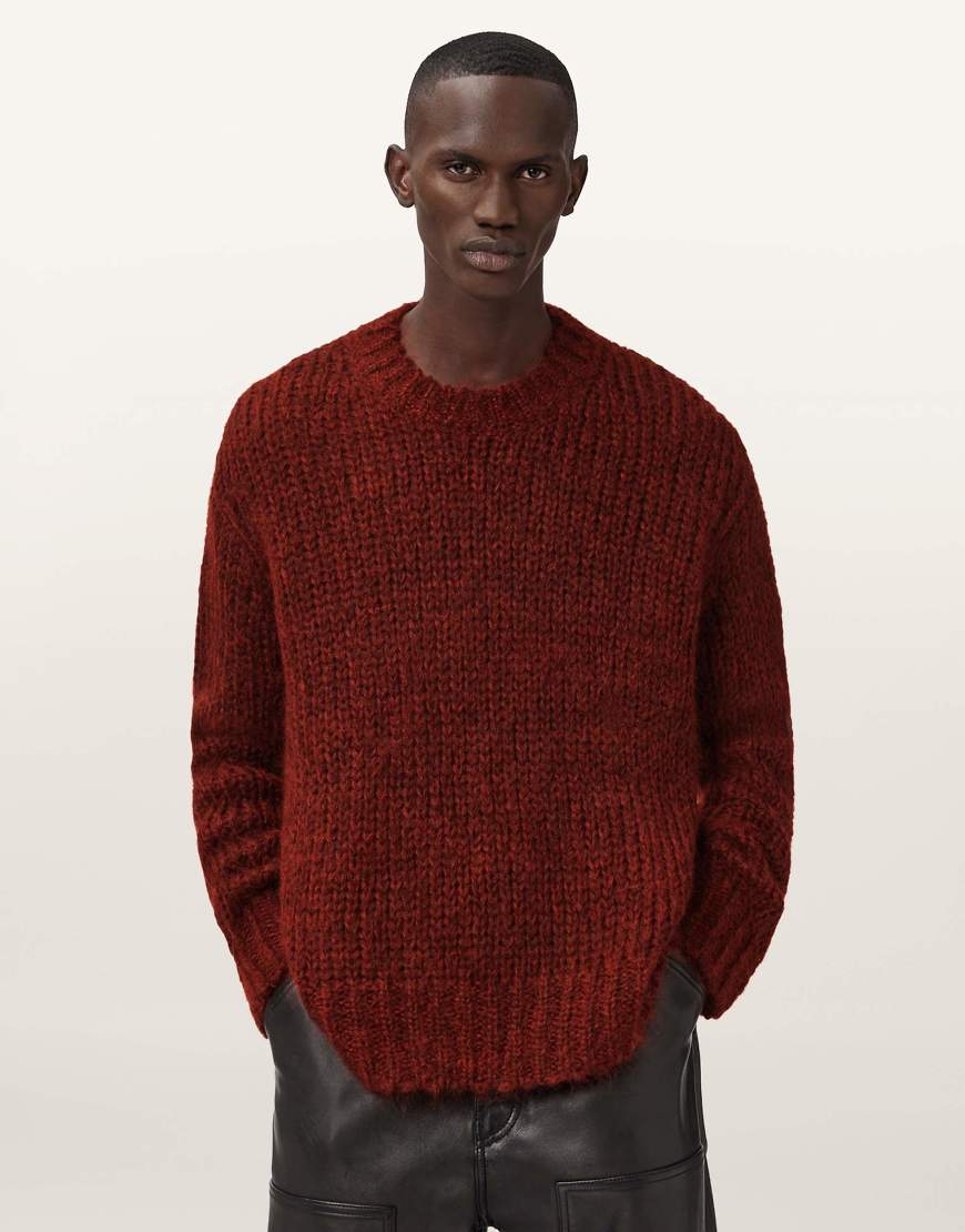 AllSaints - Myles - Pullover in Rostrot mit Rundhalsausschnitt von AllSaints