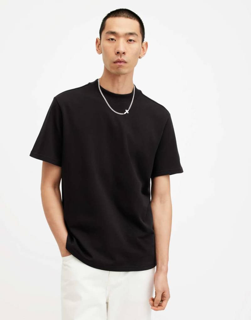 AllSaints - Nero - Kurzärmliges T-Shirt in Tiefschwarz mit Rundhalsausschnitt von AllSaints