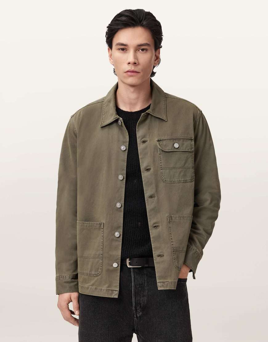 AllSaints - Nevis - Chore-Hemd in Pastoralgrün von AllSaints