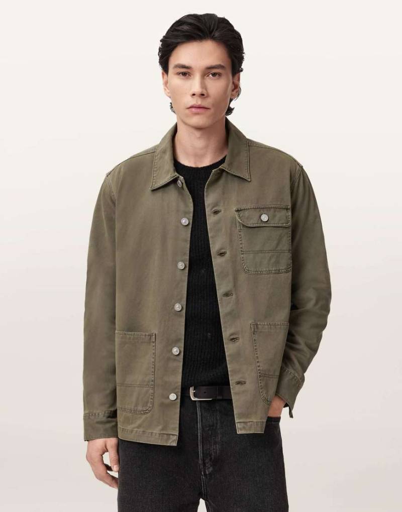 AllSaints - Nevis - Chore-Hemd in Pastoralgrün von AllSaints