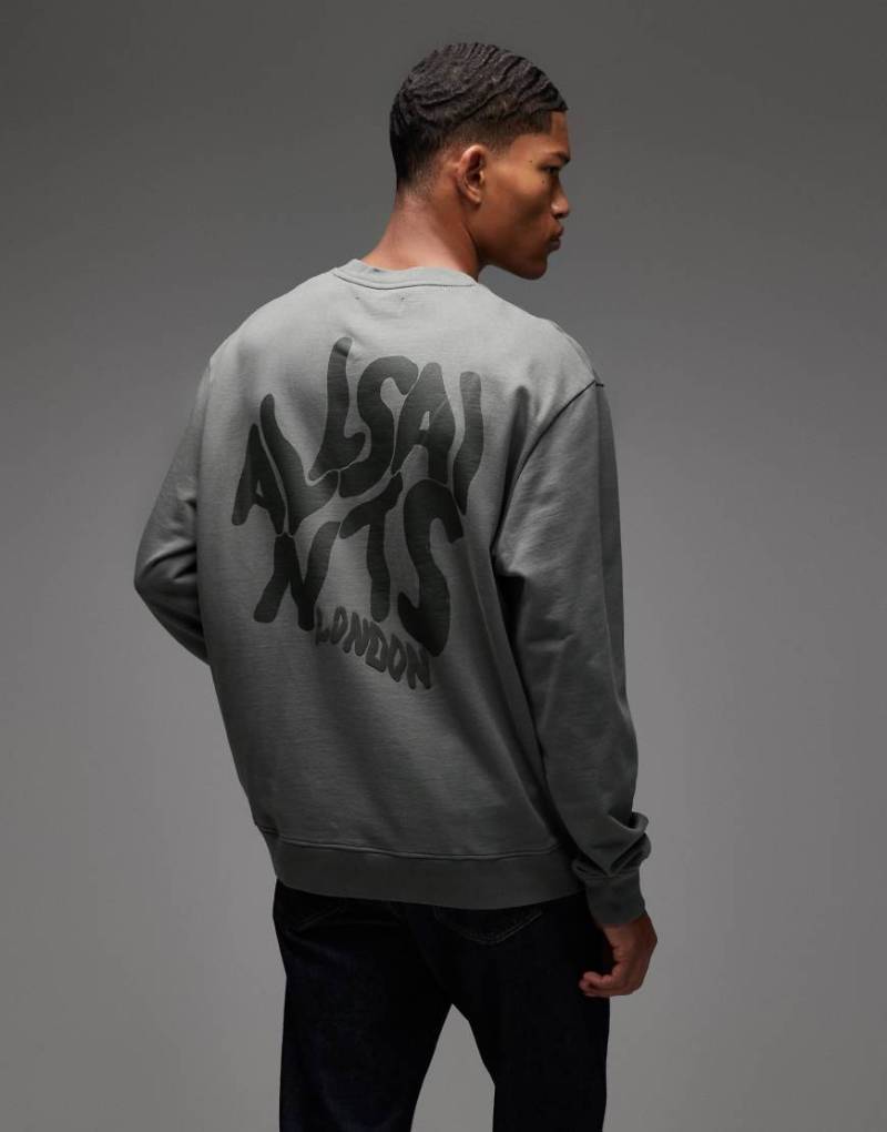 AllSaints - Orlando - Sweatshirt in Grün mit Rundhalsausschnitt von AllSaints