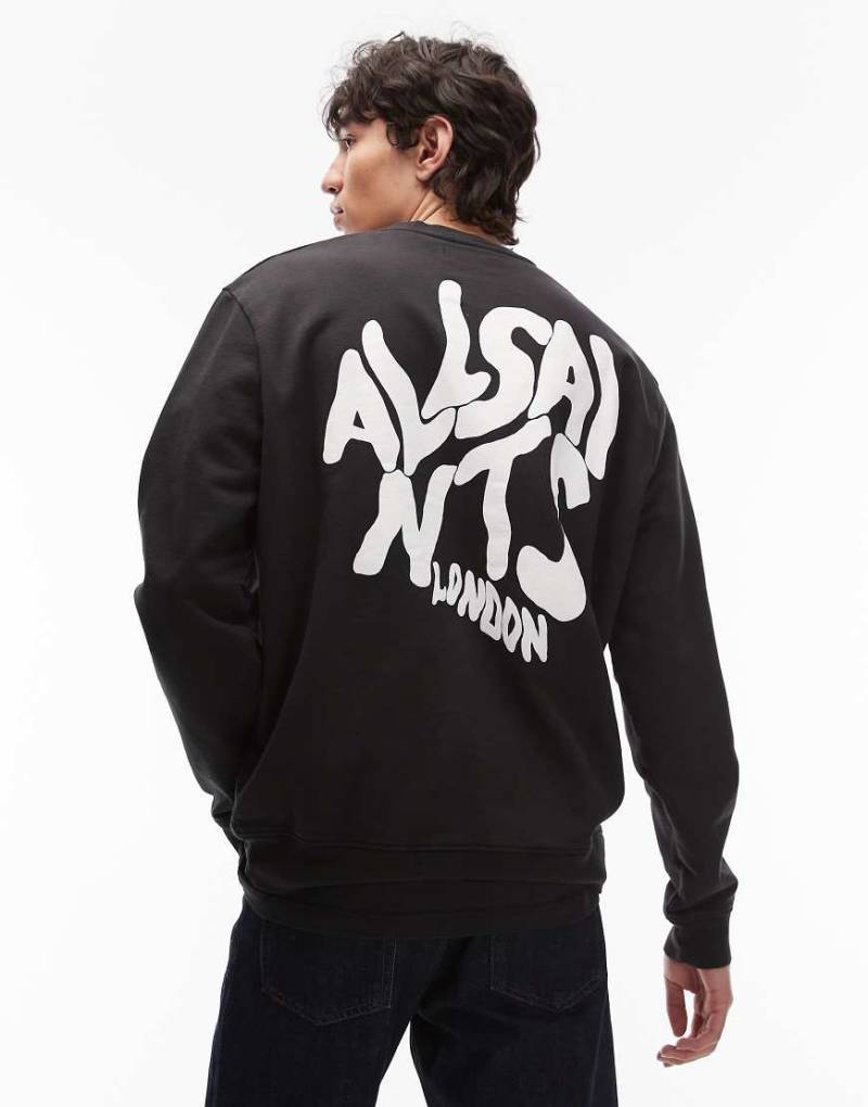 AllSaints - Orlando - Sweatshirt in Schwarz mit Rundhalsausschnitt von AllSaints