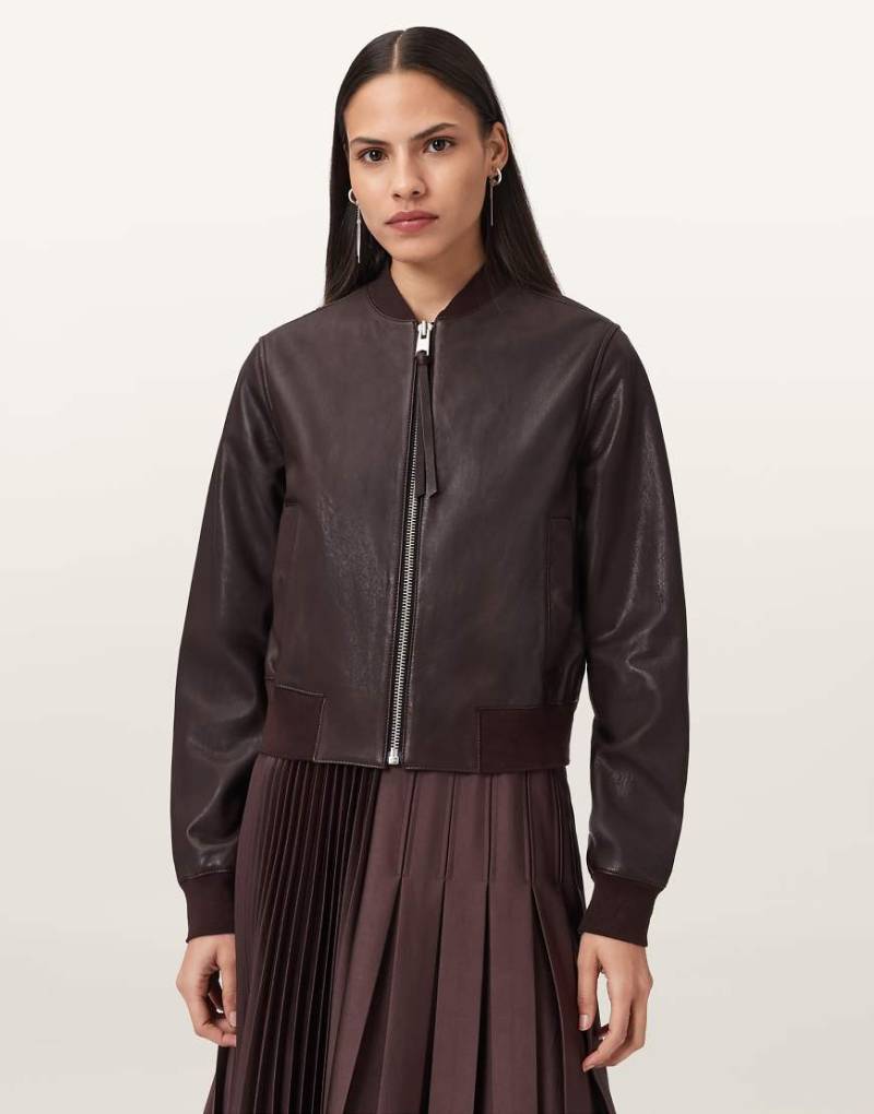 AllSaints - Orten - Bomberjacke in Ochsenblutrot von AllSaints