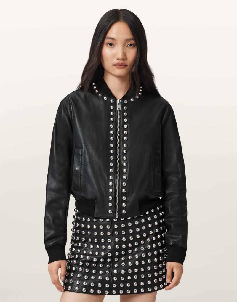 AllSaints - Orten Wilder - Bomberjacke in Schwarz von AllSaints