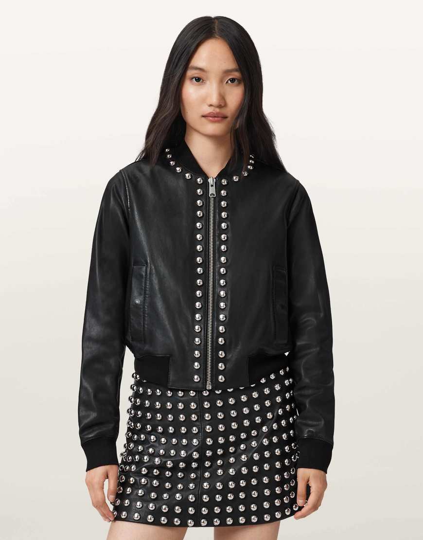 AllSaints - Orten Wilder - Bomberjacke in Schwarz von AllSaints