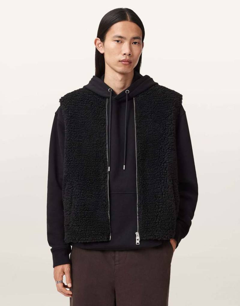 AllSaints - Otis - Weste in Tiefschwarz von AllSaints