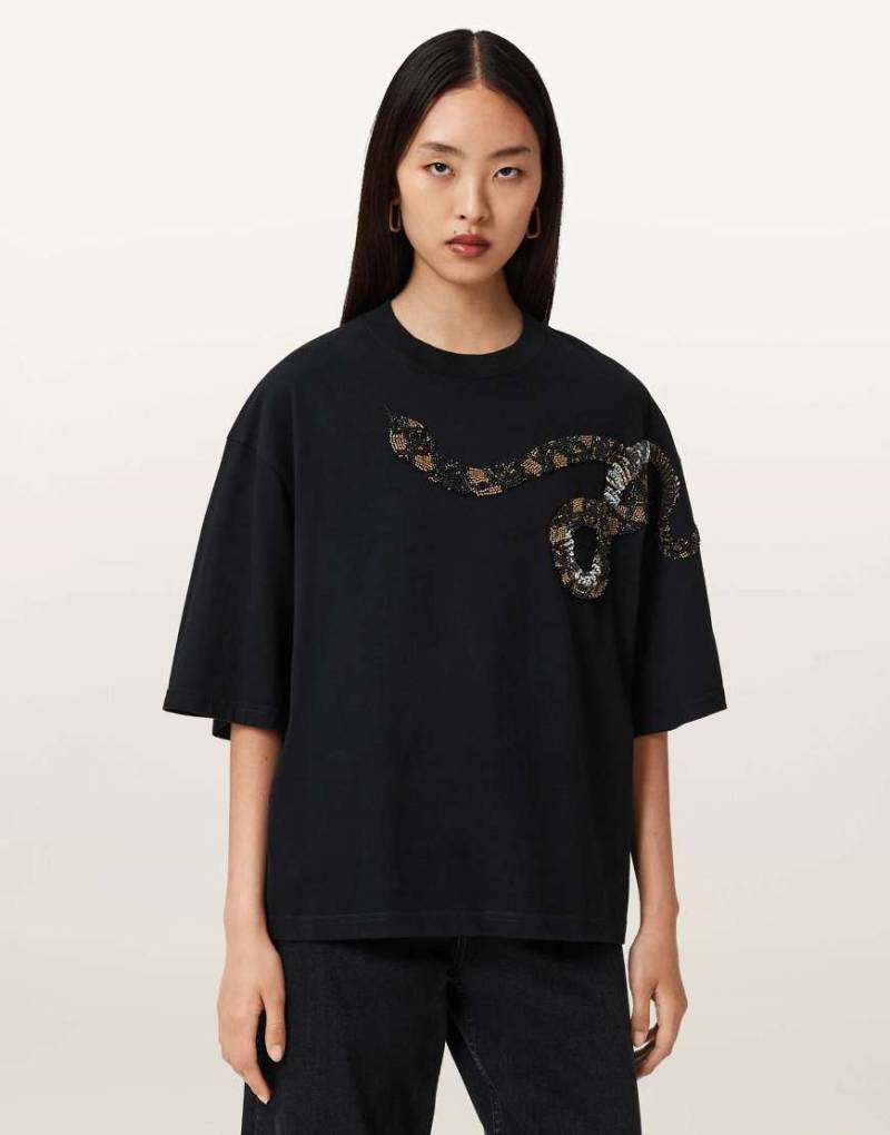 AllSaints - Ouros Amelie - T-Shirt in Schwarz von AllSaints