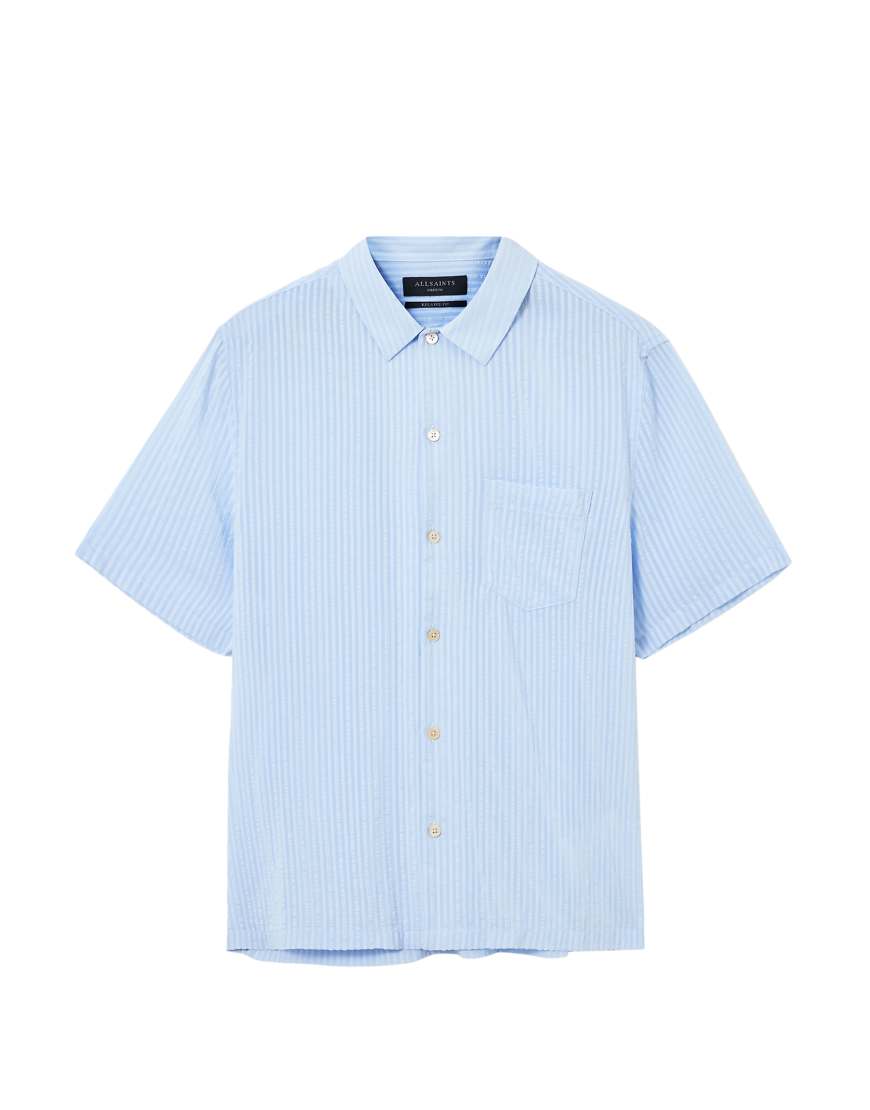 AllSaints - Perry - Kurzarmhemd in Kentucky-Blau von AllSaints