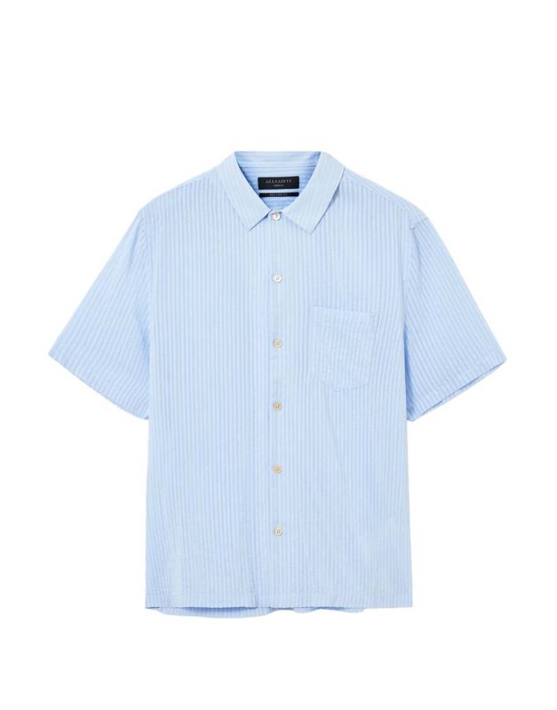 AllSaints - Perry - Kurzarmhemd in Kentucky-Blau von AllSaints