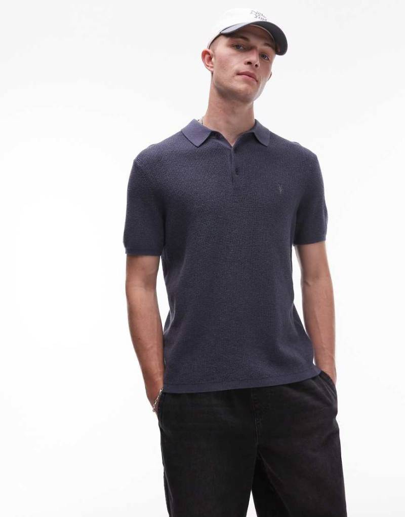 AllSaints - Polohemd in Odyssee-Blau von AllSaints