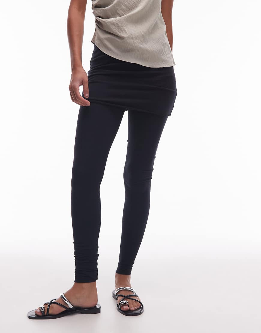 AllSaints - Raffi - Leggings in Schwarz mit Umschlagbund von AllSaints