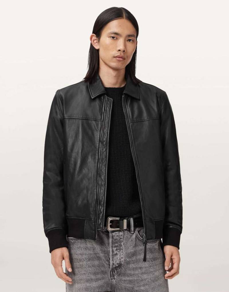 AllSaints - Rashford - Lederjacke in Schwarz von AllSaints