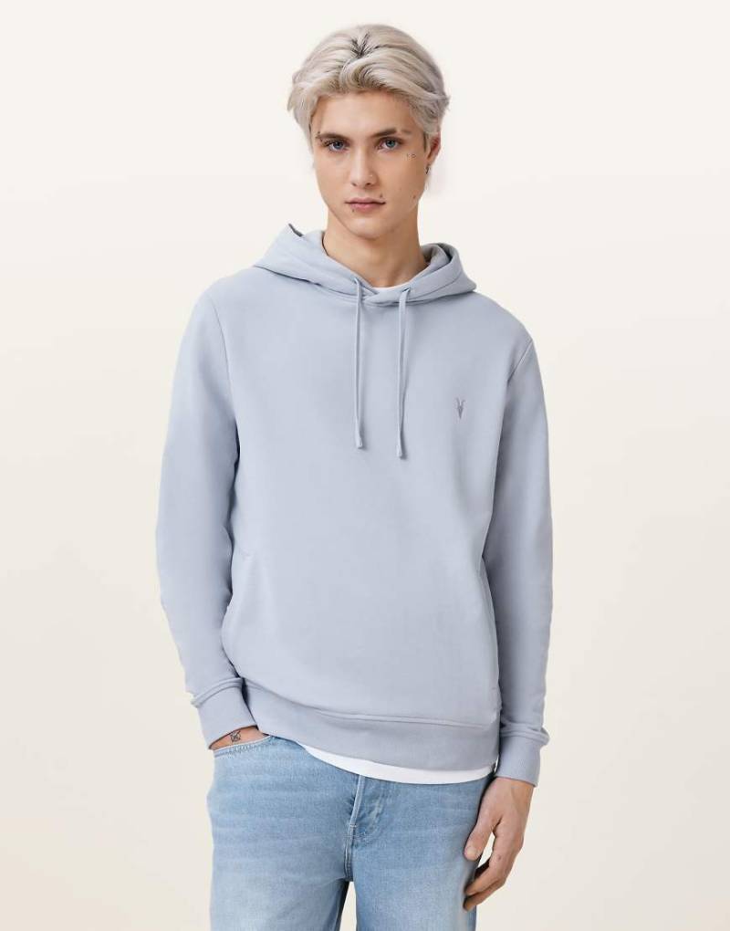 AllSaints - Raven Oth - Kapuzenpullover in Weidenblau von AllSaints