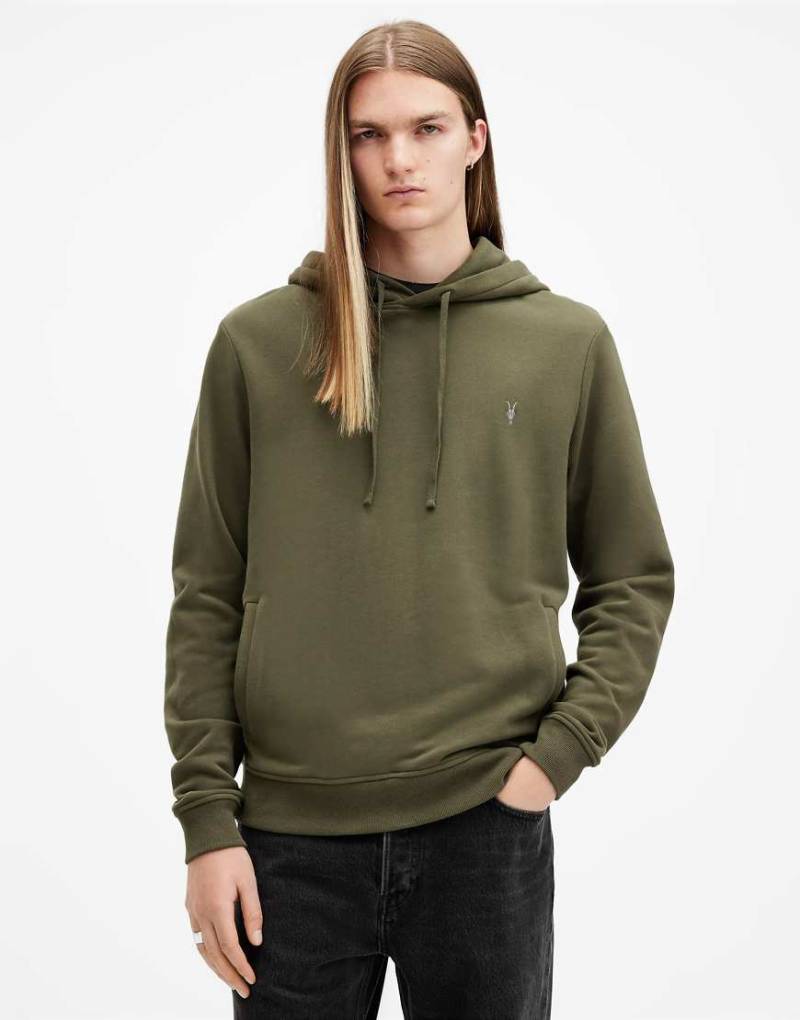 AllSaints - Raven Oth - Kapuzenpullover in hellem Aschgrün von AllSaints