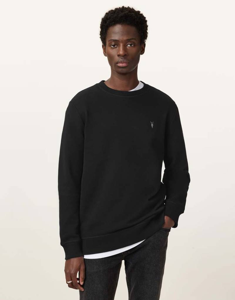 AllSaints - Raven - Sweatshirt in Schwarz mit Rundhalsausschnitt von AllSaints
