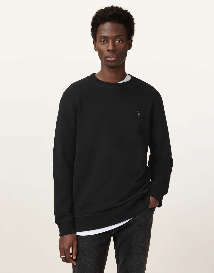 AllSaints - Raven - Sweatshirt in Schwarz mit Rundhalsausschnitt von AllSaints