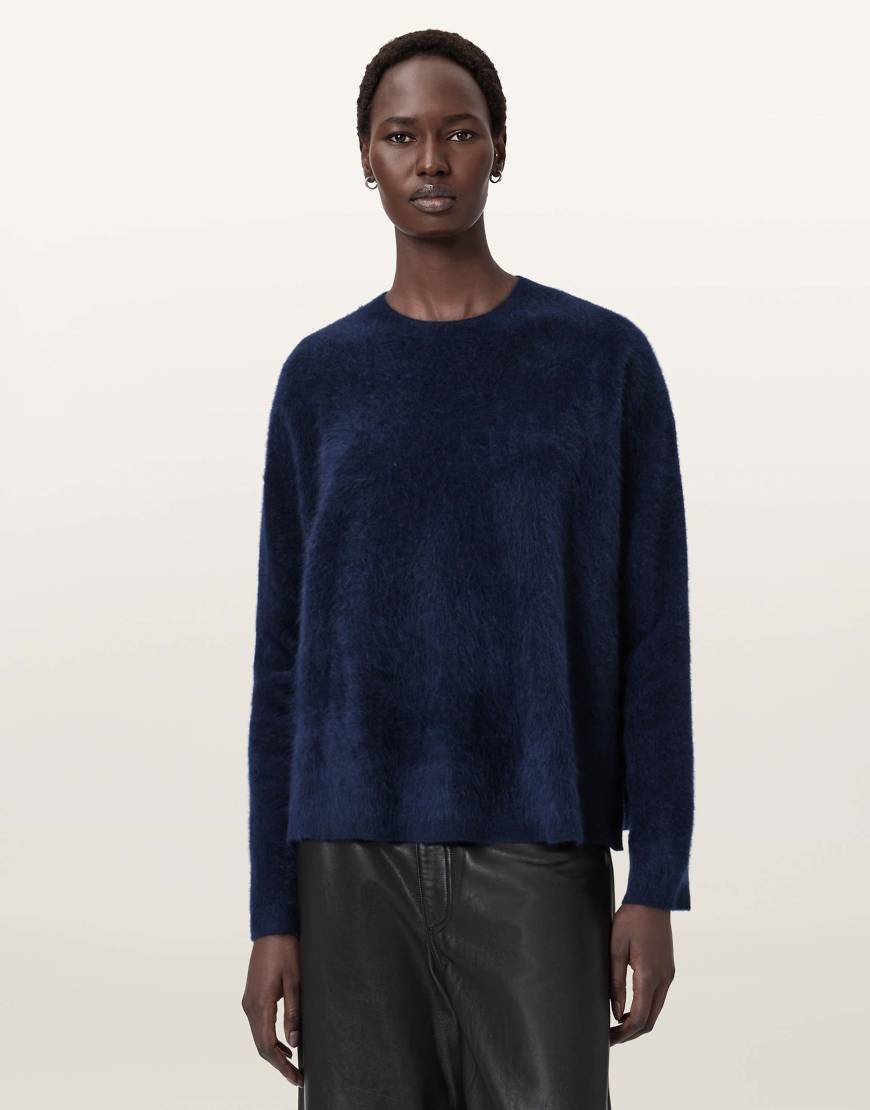 AllSaints - Rebel - Pullover in Mitternachtsblau mit Rundhalsausschnitt von AllSaints