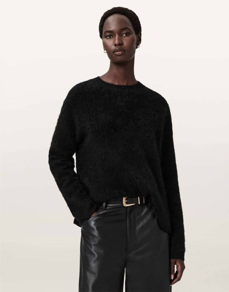 AllSaints - Rebel - Pullover in Schwarz mit Rundhalsausschnitt von AllSaints