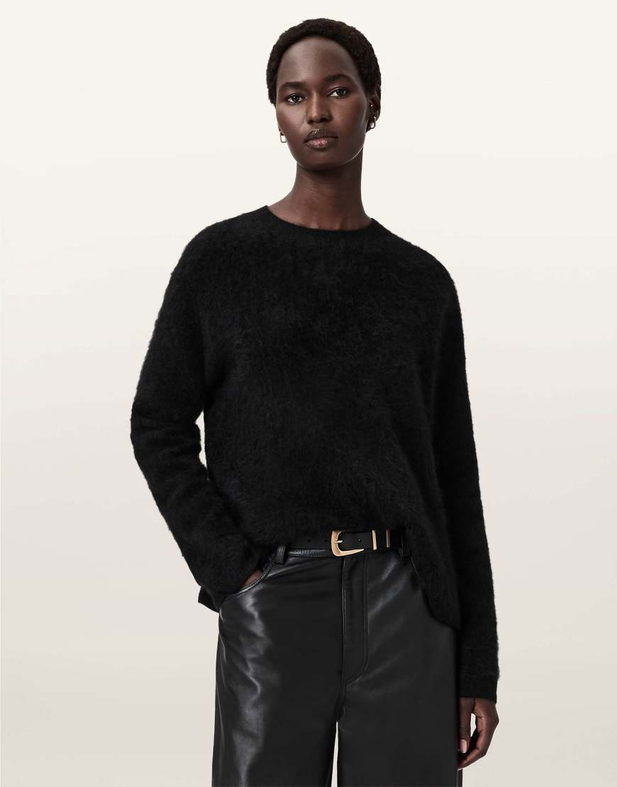 AllSaints - Rebel - Pullover in Schwarz mit Rundhalsausschnitt von AllSaints