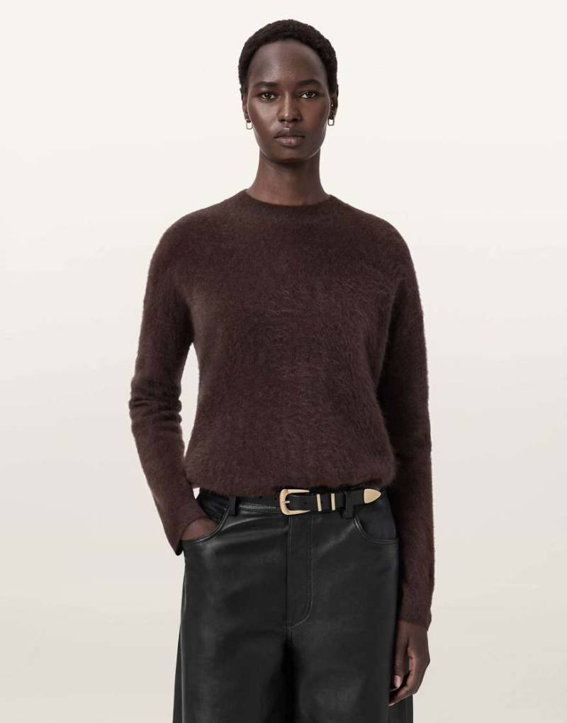 AllSaints - Rebel - Rundhalsausschnitt in Ochsenblutrot von AllSaints