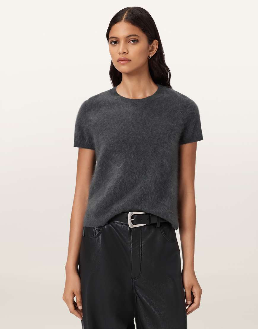 AllSaints - Rebel - T-Shirt in Graphitgrau von AllSaints