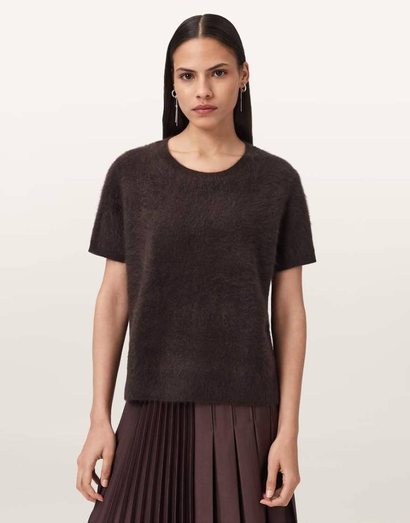 AllSaints - Rebel - T-Shirt in Ochsenblutrot von AllSaints