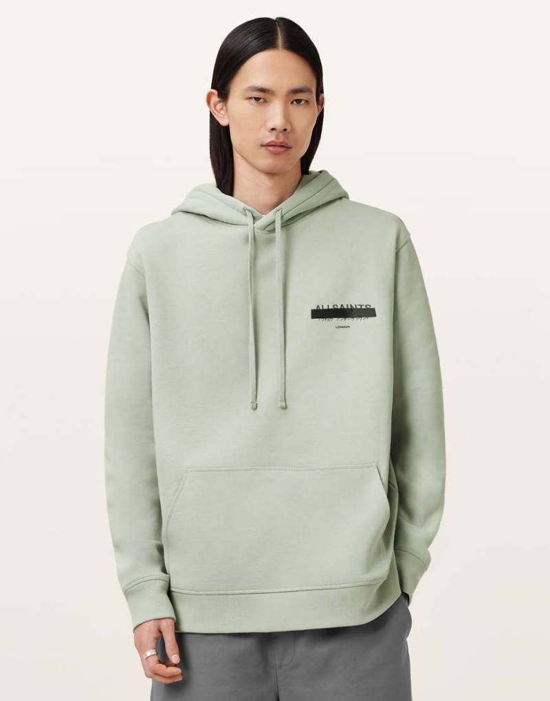 AllSaints - Redact Oth - Kapuzenpullover in Mineralgrün von AllSaints