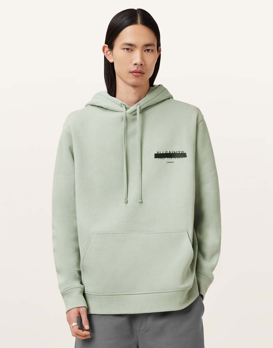 AllSaints - Redact Oth - Kapuzenpullover in Mineralgrün von AllSaints