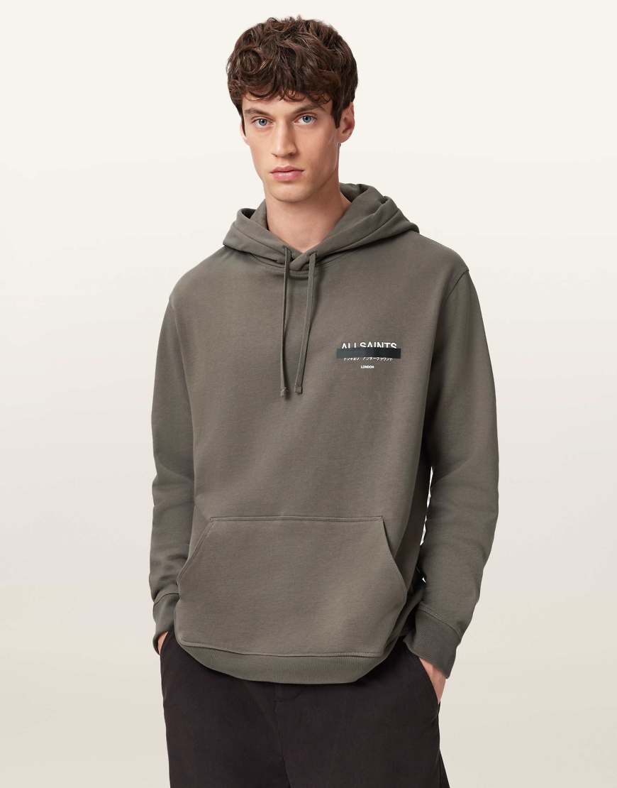 AllSaints - Redact Oth - Kapuzenpullover in Tannengrün von AllSaints