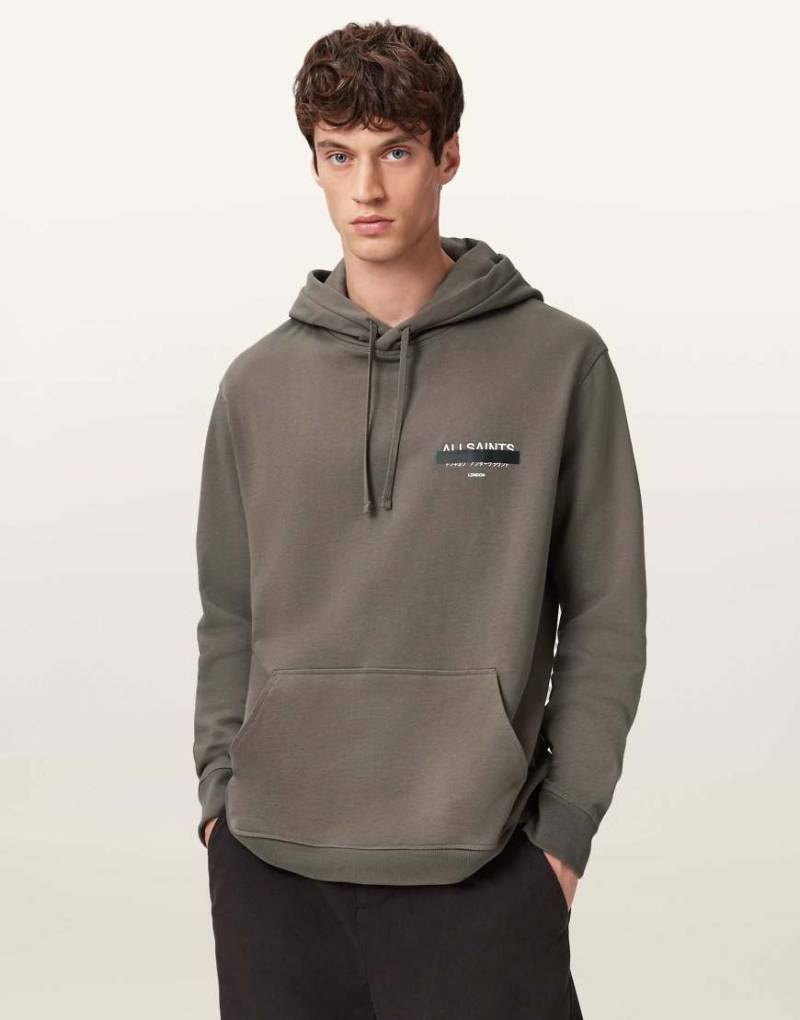 AllSaints - Redact Oth - Kapuzenpullover in Tannengrün von AllSaints