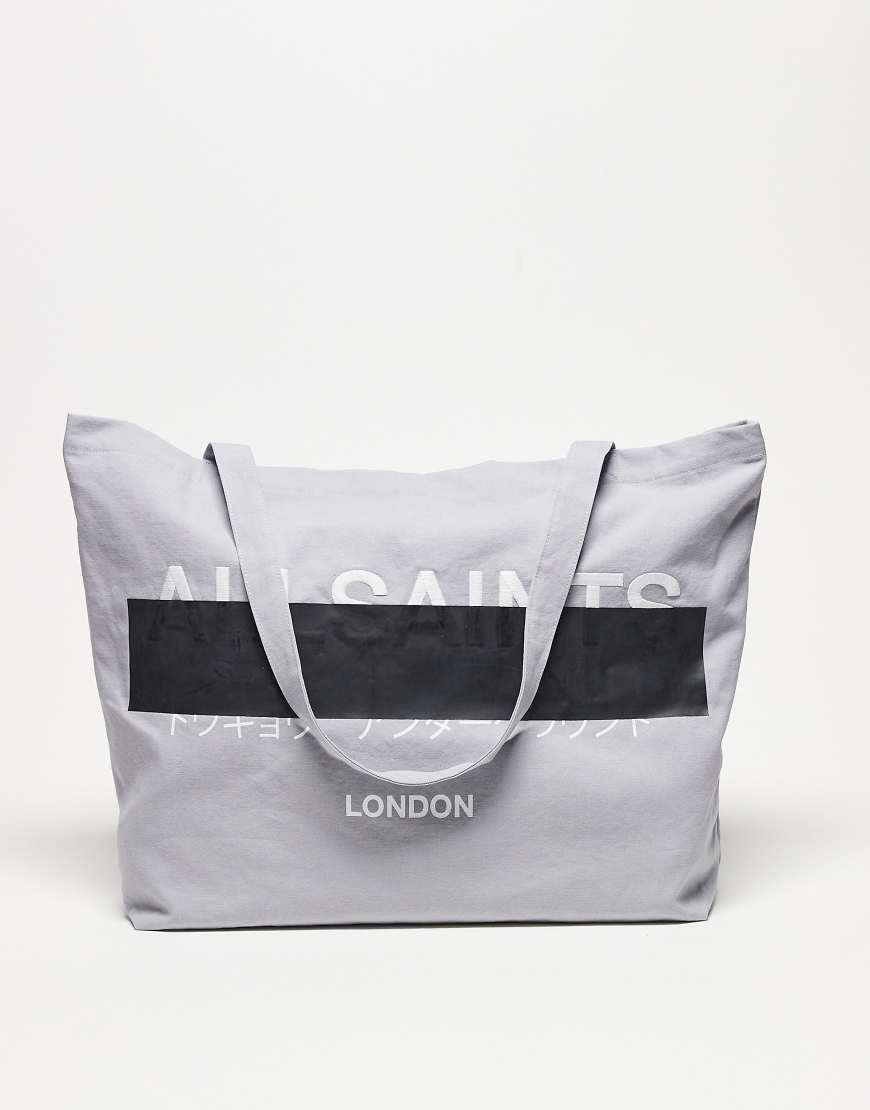 AllSaints - Redact - Shopper-Tragetasche mit Unisex-Design in Machine-Grau von AllSaints