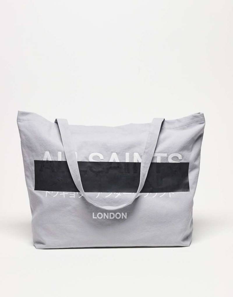 AllSaints - Redact - Shopper-Tragetasche mit Unisex-Design in Machine-Grau von AllSaints