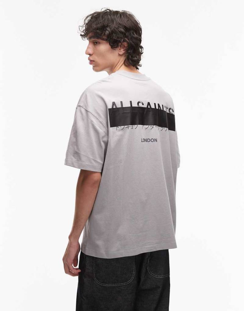 AllSaints - Redact - T-Shirt in Halfpipe-Grau von AllSaints
