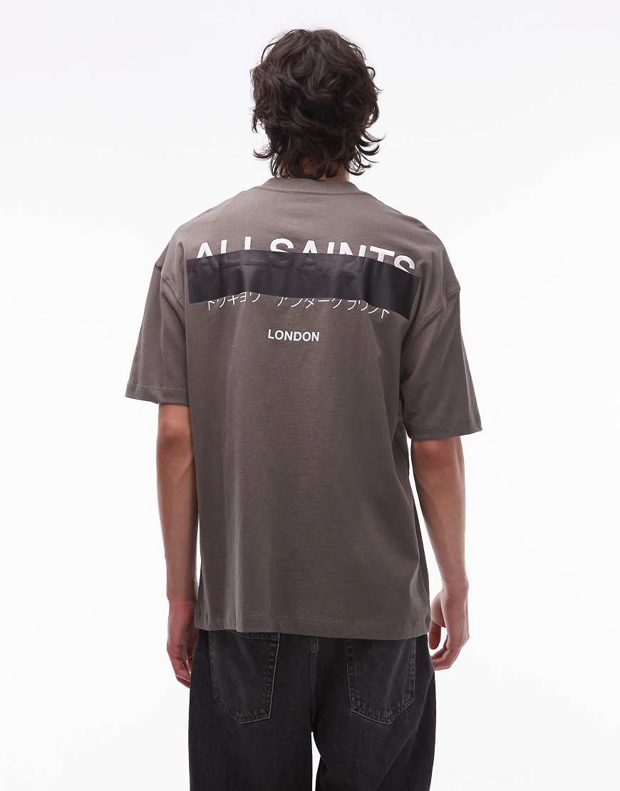 AllSaints - Redact - T-Shirt in Khaki-Grün von AllSaints
