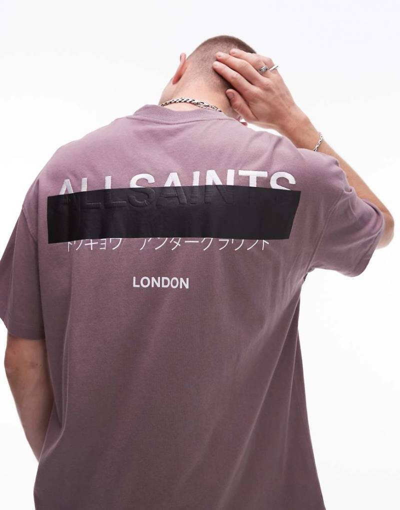 AllSaints - Redact - T-Shirt in Puce Purple-Lila von AllSaints
